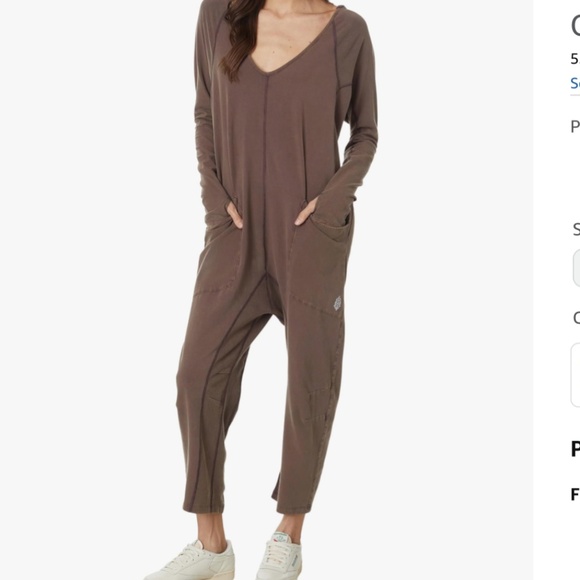 Free People Movement Long Sleeve Hot Shot Onesie in Dark Espresso sz Medium NWT - Picture 4 of 8